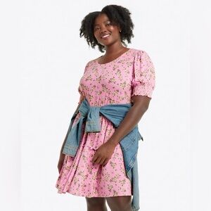 Draper James Women's XL Pink Magnolia Floral Knee Length Dress